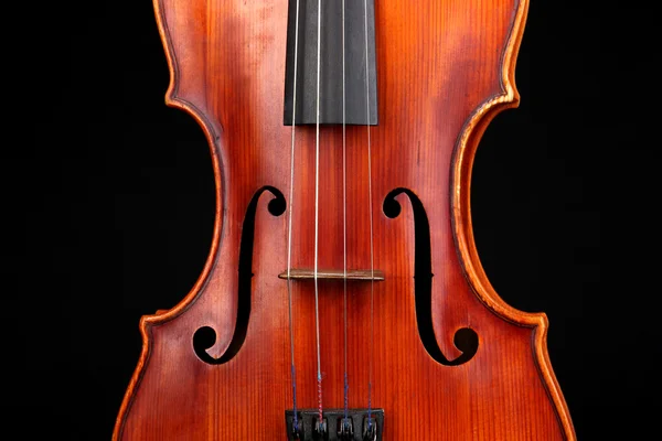 Violino clássico sobre fundo preto — Fotografia de Stock
