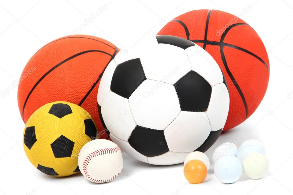 Verschiedene Kugeln, isoliert auf weiß - Stockfotografie: lizenzfreie