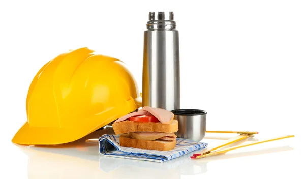 Lunch worker isolated on white — Stock Photo, Image