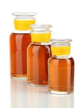 ilaç şişeleri üzerinde beyaz izole