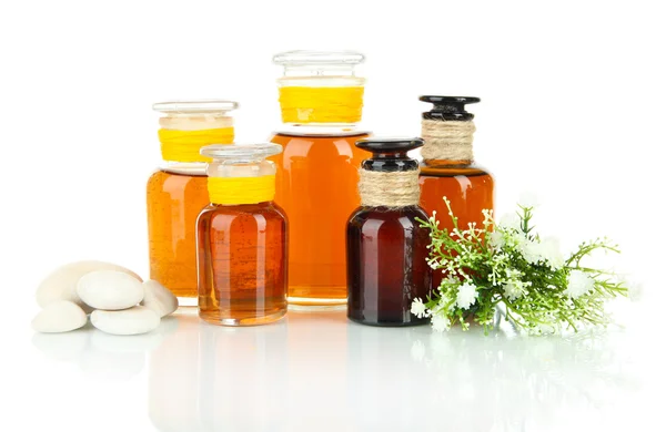 Flacons de médicaments isolés sur blanc — Photo