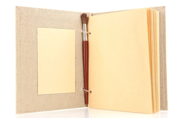 Caderno velho bonito isolado no branco — Fotografia de Stock