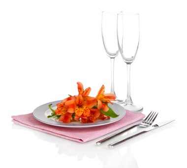 çiçekli beyaz izole Festival Tablo ayarı