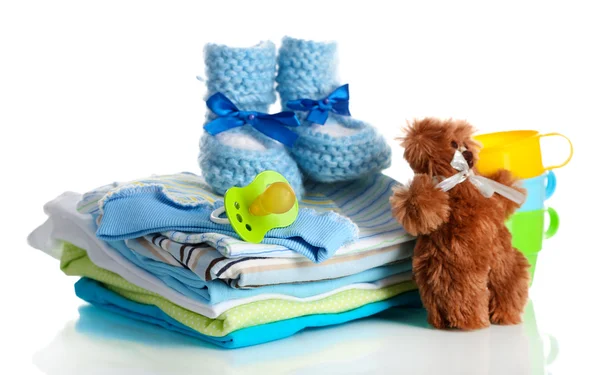 Pile of baby clothes isolated on white — Stock Photo, Image