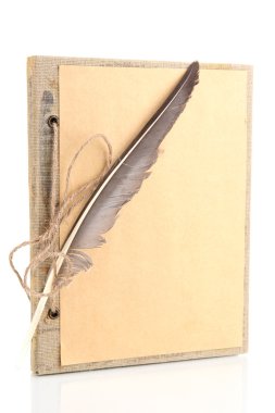 Güzel eski defter üzerinde beyaz izole