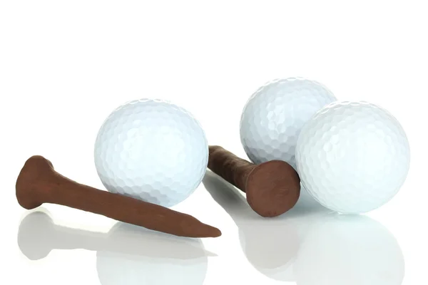 गोल्फ बॉल सफेद पर अलग — स्टॉक फ़ोटो, इमेज