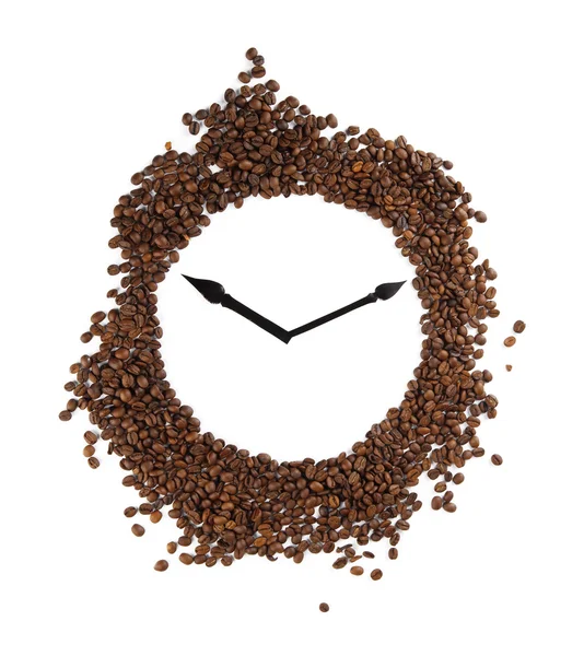 Wall clock of coffee beans — Stock Photo, Image