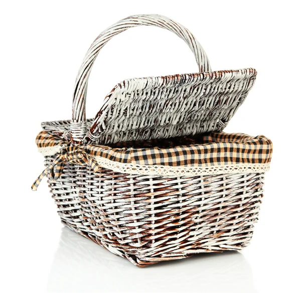 Picnic basket, isolated on white — Stock Photo © belchonock 13847930