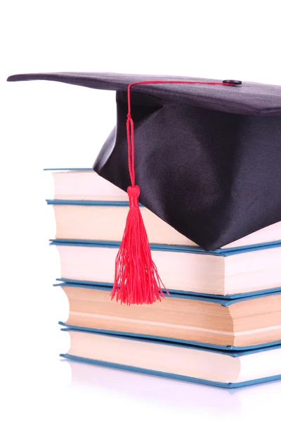 Sombrero de graduación con libros —  Fotos de Stock