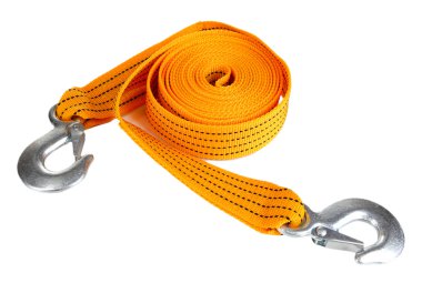 araba üzerinde beyaz izole için çekme halatı