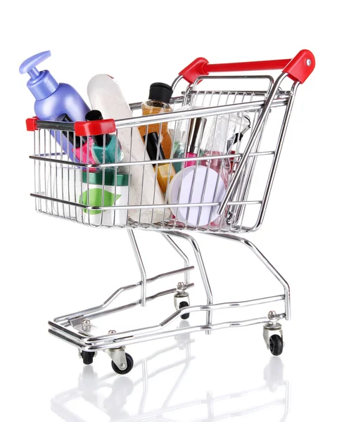 Cosmetics in cart — Stock Photo, Image