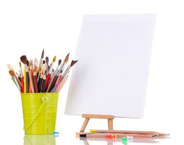 Small easel with sheet of paper clipart