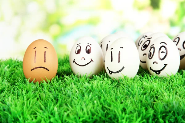 Eggs with funny faces — Stock Photo, Image