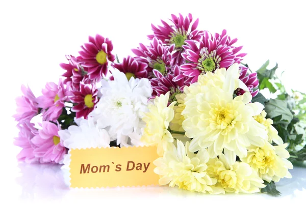 Bouquet of beautiful chrysanthemums isolated on white — Stock Photo, Image