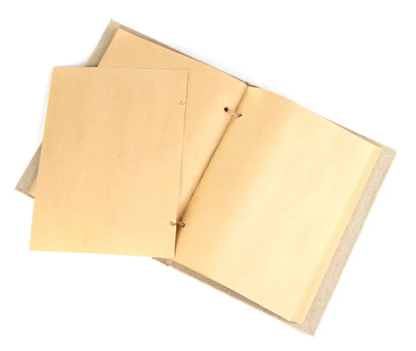 Hermoso cuaderno viejo aislado en blanco — Foto de Stock