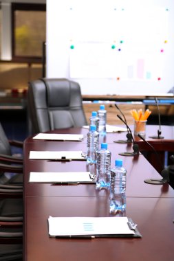 Interior of empty conference room clipart