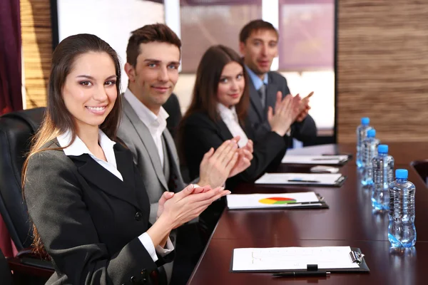 Business working in conference room — Stok fotoğraf