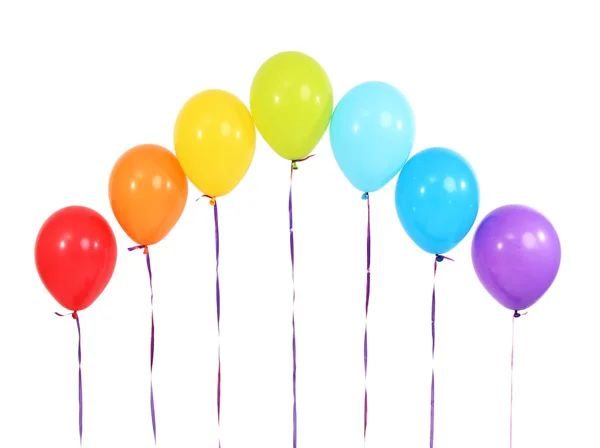 Duhové balóny izolovaných na bílém — Stock fotografie