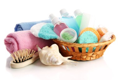 hotel kozmetik seti üzerinde beyaz izole