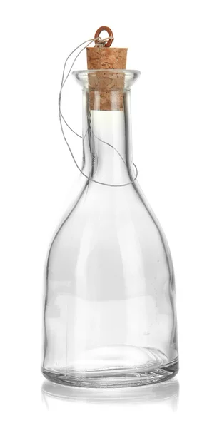 Bottiglia di vetro originale isolato su bianco — Foto Stock
