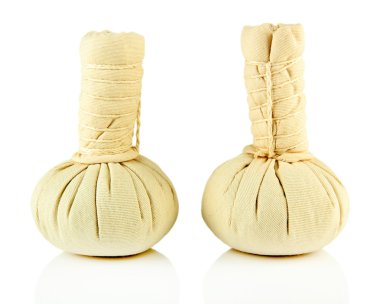 Beyaz arka plan üzerinde izole Tekstil masaj spa-donatımı