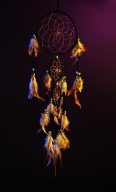 güzel bir rüya yakalayıcı koyu mor zemin üzerine