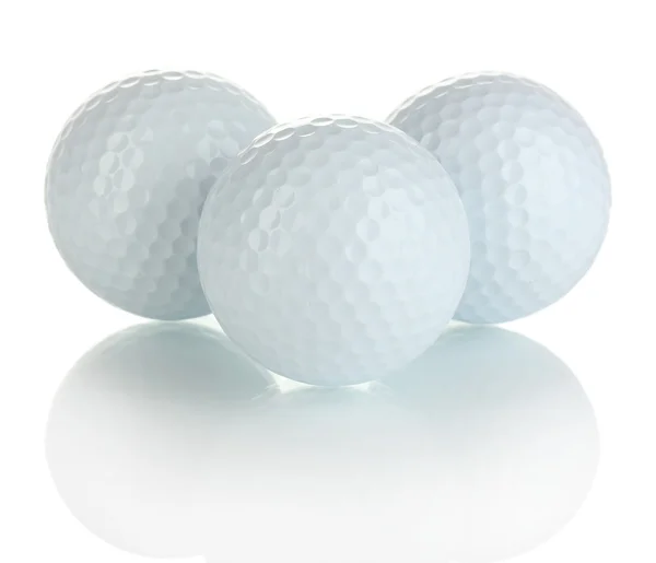 Bolas de golfe isoladas em branco — Fotografia de Stock