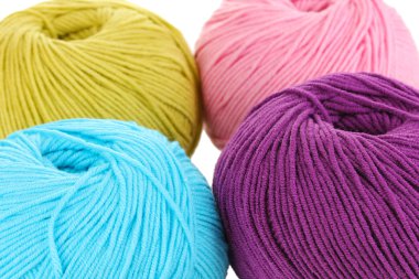 örgü iplik üzerinde beyaz izole