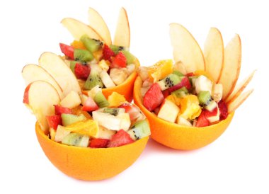 boş-out turuncu beyaz izole meyve salatası