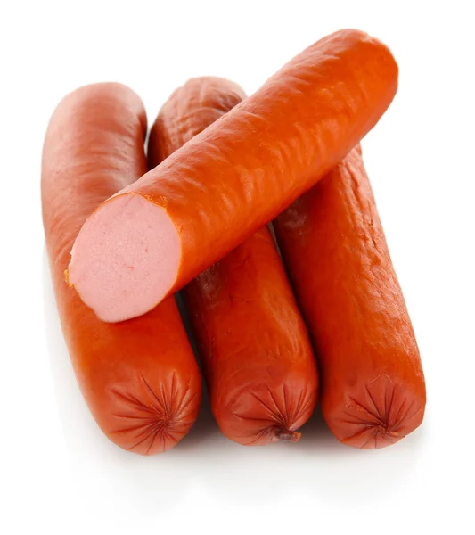 Yummy Sausages isolated on white — Stock Photo, Image