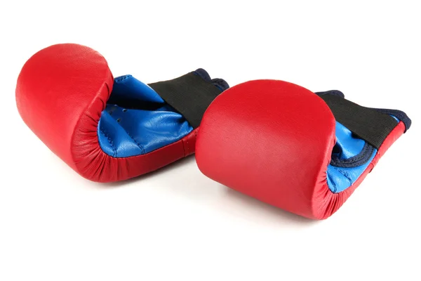 Kleine kinderen boksen handschoenen geïsoleerd op wit — Stockfoto