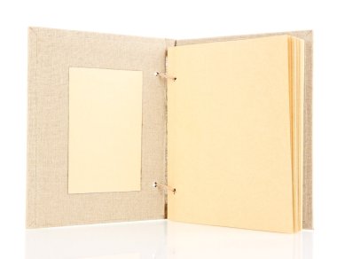 Güzel eski defter üzerinde beyaz izole