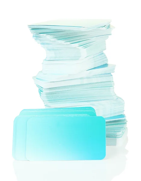 Stack av visitkort, isolerad på vit — Stockfoto