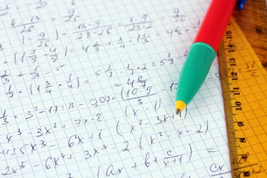 Pano sayfası closeup matematiği