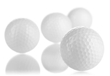beyaz izole golf topları