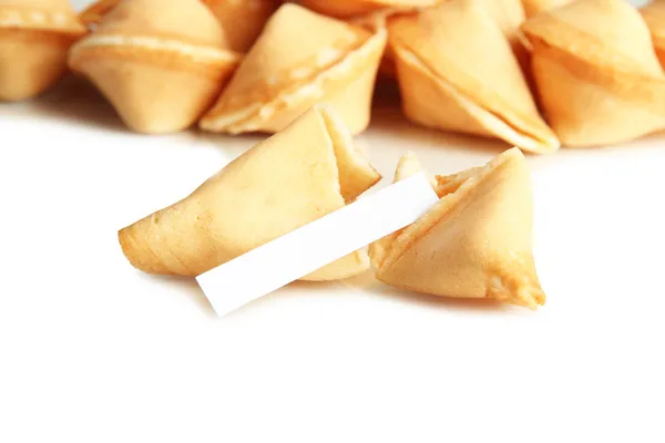 Fortune Cookie, na białym tle — Zdjęcie stockowe