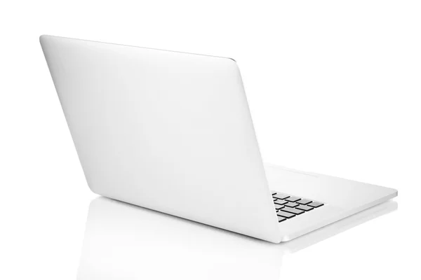 Laptop bianco isolato su bianco — Foto Stock