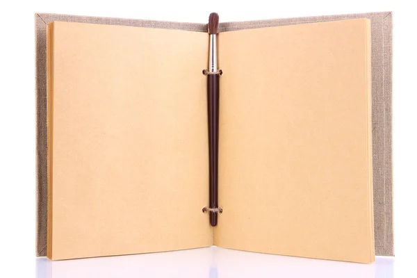 Caderno velho bonito isolado no branco — Fotografia de Stock