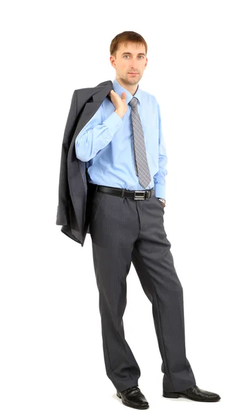 Young businessman isolated on whit Stock Photo