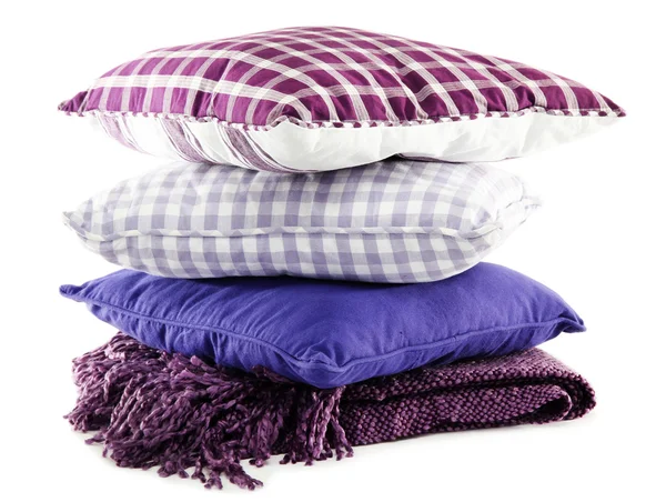 Colina almohadas de colores aislados en blanco —  Fotos de Stock