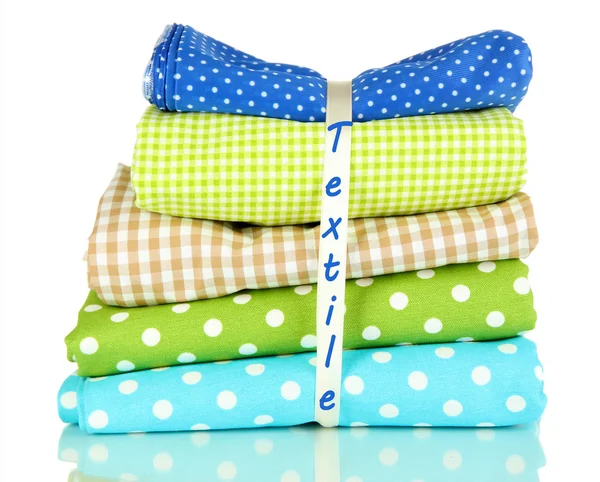 Color mottled fabrics isolated on white — Stock Photo, Image