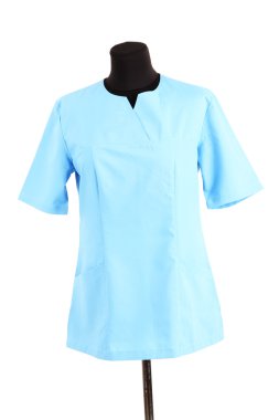 tıbbi giyim üzerine beyaz izole kukla üzerine