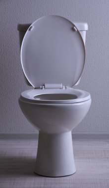 Banyodaki beyaz klozet.