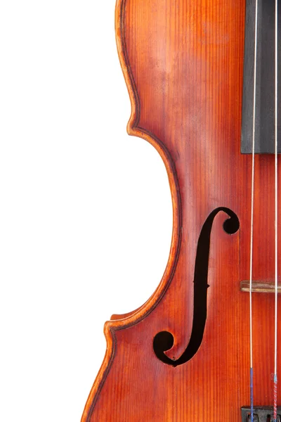 白で隔離される古典的なバイオリン — ストック写真