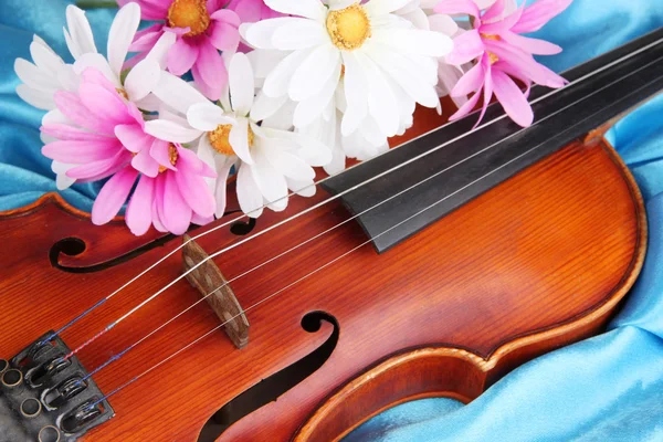 Classical violin on fabric background — Stock Photo, Image