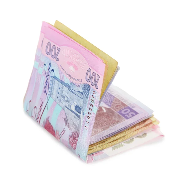 Ukrainian money, isolated on white — Stock Photo, Image