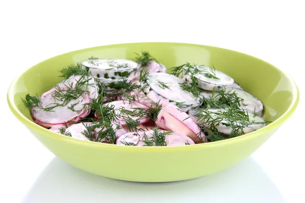 Salada vegetal de vitamina em placa isolada em branco — Fotografia de Stock