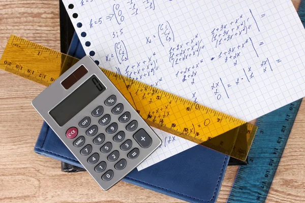 Matemáticas en el primer plano de la página de copybook —  Fotos de Stock