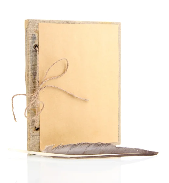 Beautiful old notebook isolated on white — Stock Photo, Image