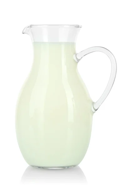 Pitcher of milk isolated on white — Stock Photo, Image